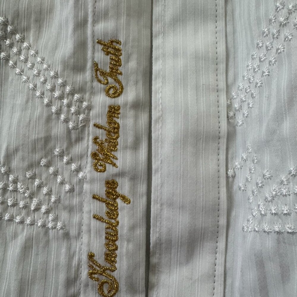 Robert Graham Limited Edition White Embroidered Abstract Watercolor Shirt L - Picture 2 of 9